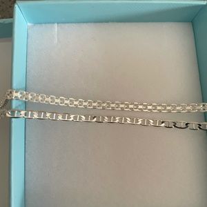 2 extra large .925 sterling silver anklets